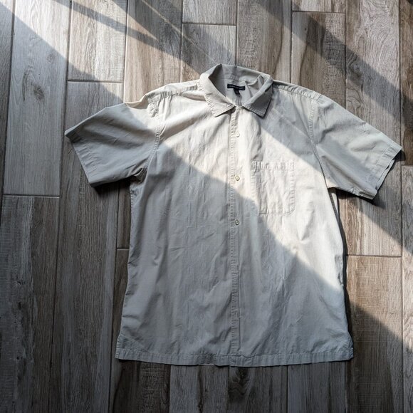 Banana Republic Men’s Beige Short Sleeve Button Down Shirt 100% Cotton Size L - Picture 1 of 7
